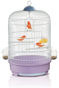 Клетка для птиц «Milly» круглая, белый/фиолетовый